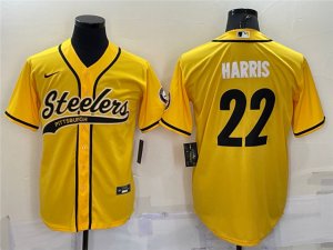 Pittsburgh Steelers #22 Najee Harris Gold Baseball Cool Base Jersey