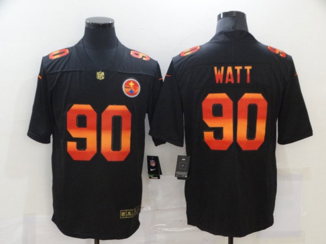 Pittsburgh Steelers #90 T. J. Watt Black Colorful Vapor Limited Jersey - Click Image to Close