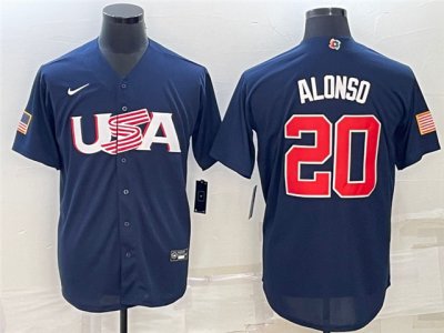 USA #20 Pete Alonso Navy 2023 World Baseball Classic Jersey