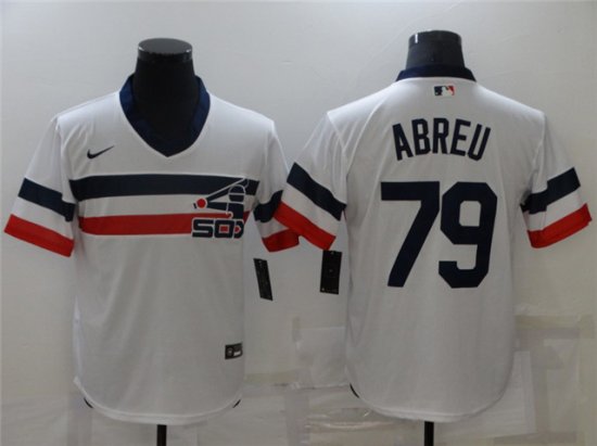 Chicago White Sox #79 Jose Abreu White Cooperstown Collection Cool Base Jersey