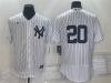 New York Yankees #20 Jorge Posada White Flex Base Jersey