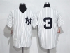 New York Yankees #3 Babe Ruth White Pinstripe Throwback Jersey