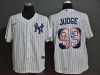 New York Yankees #99 Aaron Judge White Stripe Printing Fashion Cool Base Jersey