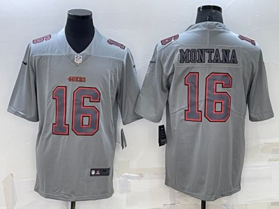 San Francisco 49ers #16 Joe Montana Gray Atmosphere Fashion Vapor Limited Jersey