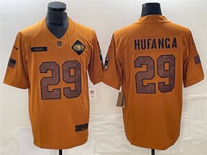 San Francisco 49ers #29 Talanoa Hufanga 2023 Brown Salute To Service Limited Jersey