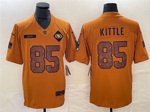 San Francisco 49ers #85 George Kittle 2023 Brown Salute To Service Limited Jersey