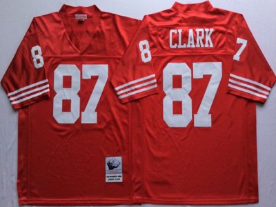 San Francisco 49ers #87 Dwight Clark Throwback Red Jersey