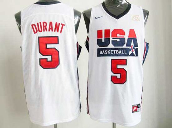 1992 Olympic Team USA #5 David Robinson White Jersey