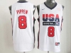 1992 Olympic Team USA #8 Scottie Pippen White Jersey