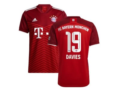 Club Bayern Munich #19 Alphonso Davies Home Red 2021/22 Soccer Jersey