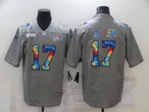 Buffalo Bills #17 Josh Allen Gray Rainbow Vapor Limited Jersey