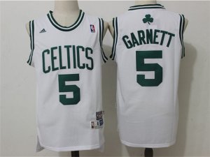 Boston Celtics #5 Kevin Garnett White Hardwood Classics Jersey