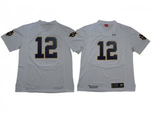 NCAA Notre Dame Fighting Irish #12 White College Football Jersey