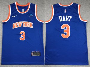 New York Knicks #3 Josh Hart Blue Swingman Jersey