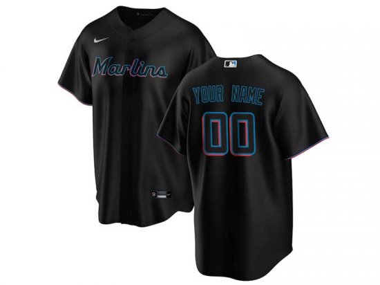 Miami Marlins Custom #00 Black Cool Base Jersey