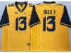 NCAA West Virginia Mountaineers #13 David Sills V Gold College Football Jersey