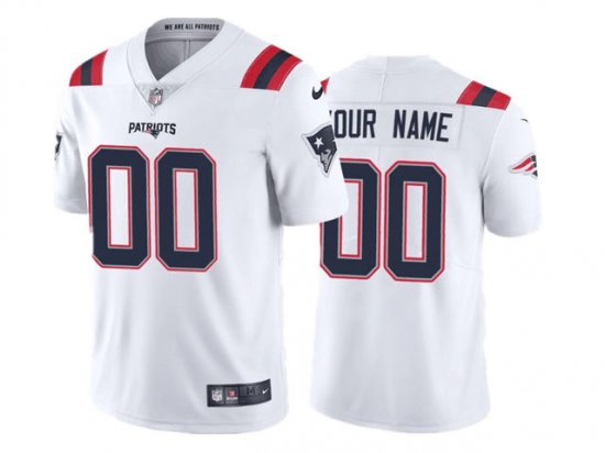 New England Patriots #00 White Vapor Limited Custom Jersey