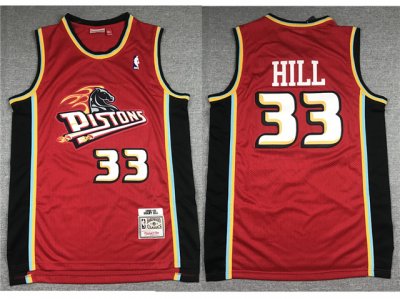 Detroit Pistons #33 Grant Hill 1998-99 Red Hardwood Classics Jersey