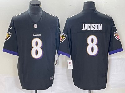 Baltimore Ravens #8 Lamar Jackson Black Vapor F.U.S.E. Limited Jersey