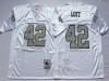 Oakland Raiders #42 Ronnie Lott Throwback White/Silver Jersey