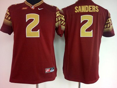 NCAA Florida State Seminoles #2 Deion Sanders Red College Football Jersey