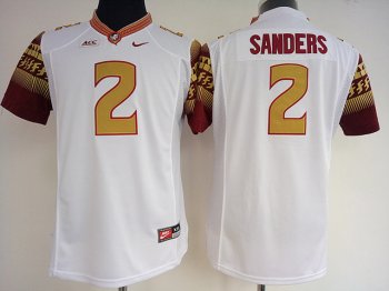 NCAA Florida State Seminoles #2 Deion Sanders White College Football Jersey