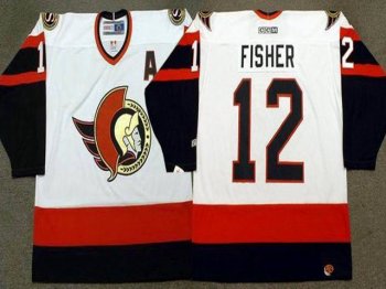 Ottawa Senators #12 Mike Fisher CCM Vintage White Jersey