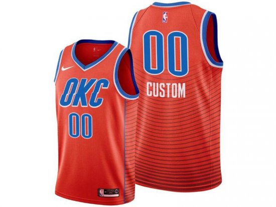Oklahoma City Thunder Custom #00 Orange Statement Edition Swingman Jersey