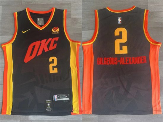 Oklahoma City Thunder #2 Shai Gilgeous-Alexander 2022-23 Black City Edition Swingman Jersey