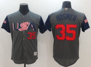 USA #35 Eric Hosmer Gray 2017 World MLB Classic Jersey