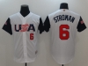 USA #6 Marcus Stroman White 2017 World MLB Classic Jersey