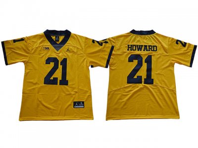 NCAA Michigan Wolverines #21 Desmond Howard Gold College Football Jersey