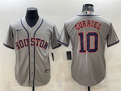Houston Astros #10 Yuli Gurriel Gray Cool Base Jersey