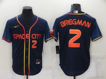 Houston Astros #2 Alex Bregman 2022 Navy City Connect Cool Base Jersey