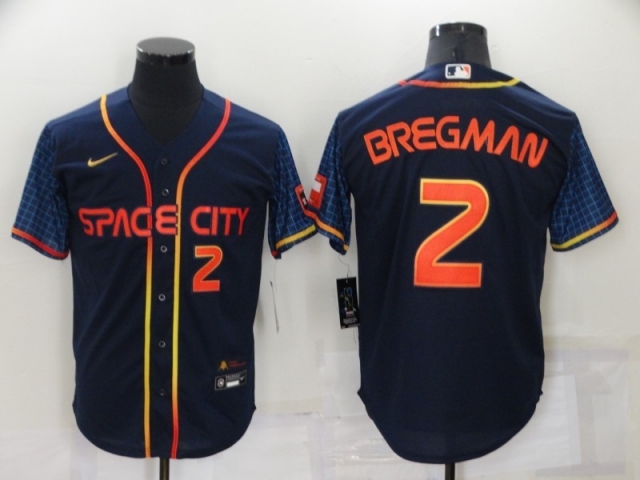 Houston Astros #2 Alex Bregman 2022 Navy City Connect Cool Base Jersey - Click Image to Close