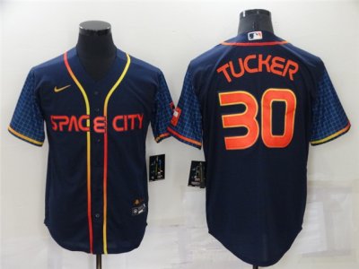 Houston Astros #30 Kyle Tucker 2022 Navy City Connect Cool Base Jersey