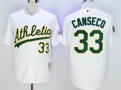 Oakland Athletics #33 Jose Canseco Throwback White Jersey