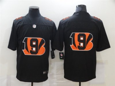 Cincinnati Bengals #9 Joe Burrow Black Shadow Logo Limited Jersey