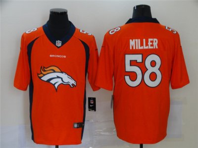 Denver Broncos #58 Von Miller Orange Team Big Logo Vapor Limited Jersey