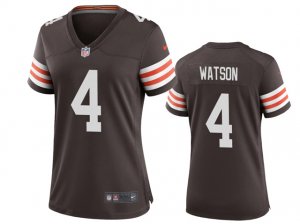 Women's Cleveland Browns #4 Deshaun Watson Brown Vapor Limited Jersey
