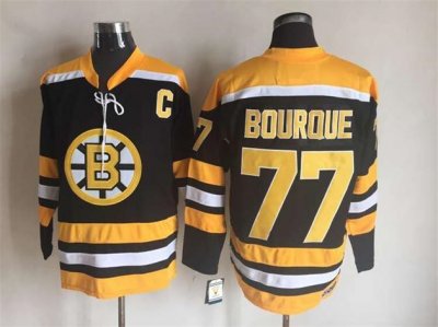 Boston Bruins #77 Ray Bourque Vintage CCM Black Jersey