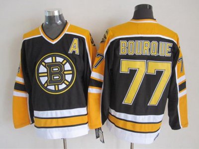 Boston Bruins #77 Ray Bourque 2000's Vintage CCM Black Jersey