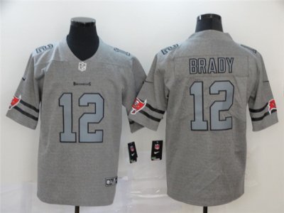 Tampa Bay Buccaneers #12 Tom Brady Gray Gridiron Gray Limited Jersey