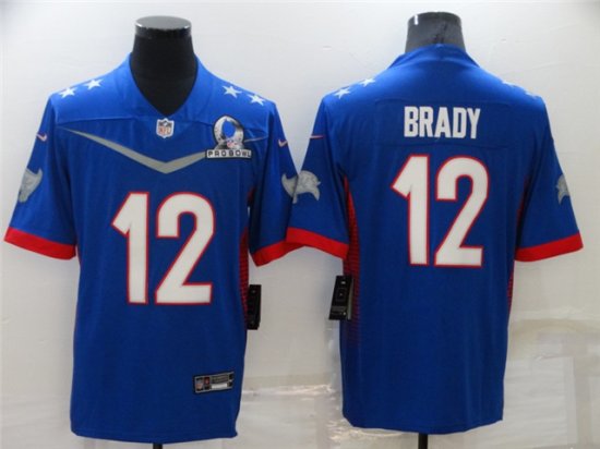 Tampa Bay Buccaneers #12 Tom Brady Blue 2022 NFC Pro Bowl Jersey