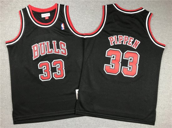 Youth Chicago Bulls #33 Scottie Pippen Black 1997-98 Hardwood Classics Jersey