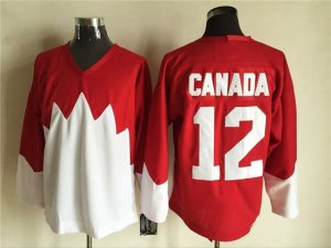 1972 Summit Series Team Canada #12 Yvan Cournoyer CCM Vintage Red Hockey Jersey