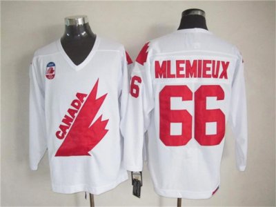 1991 Canada Cup Team Canada #66 Mario Lemieux CCM Vintage White Hockey Jersey