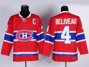 Montreal Canadiens #4 Jean Beliveau CCM Vintage Red Jersey