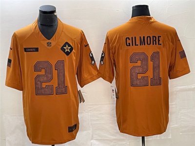 Dallas Cowboys #21 Stephon Gilmore 2023 Brown Salute To Service Limited Jersey