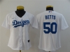 Women's Los Angeles Dodgers #50 Mookie Betts White 2020 Cool Base Jersey